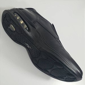 Sapato masculino de couro legitimo preto air life com tecnologia air bag gel – ref-1595