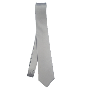 Gravata prata tradicional longa 100% poliéster