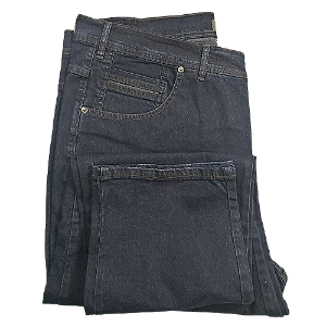 Calça Pierre Cardin plus size jeans azul escuro de algodão com elastano, ref 008E