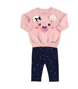 Conjunto Moletom Bebê Menina Ursinho Alakazoo 67461