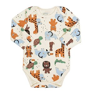 Body manga longa em malha estampado 65900