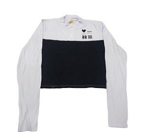 Blusa manga longa cropped com ziper juvenil Lunender 66621