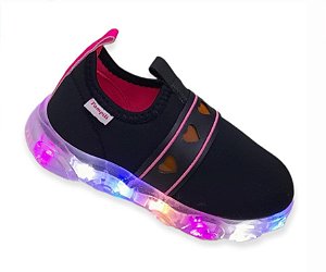 Tênis de Led Infantil Pampili Liz em Coração 682011