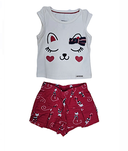 Conjunto Bebê Menina com Blusa e Shorts-Saia 45772
