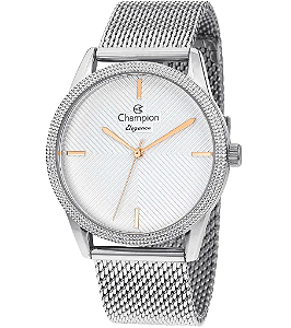 Relógio CHAMPION feminino analógico prata esteira CN24397Q