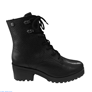 Bota Coturno Fem Bottero Couro Burnish Preto 349111-8
