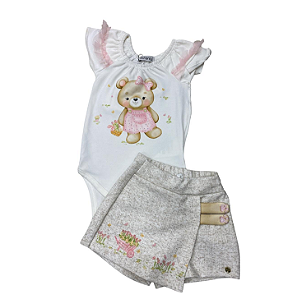 Conjunto de Body em Cotton com Short Saia Infant 77969