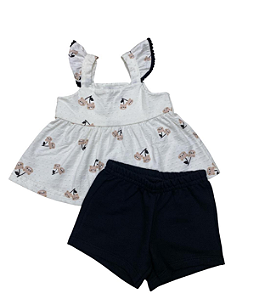 Conjunto Blusa e Shorts Feminino Bebê Alakazoo 46145