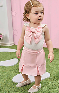 Conjunto de Body em Cotton com Short Saia Infanti 78270