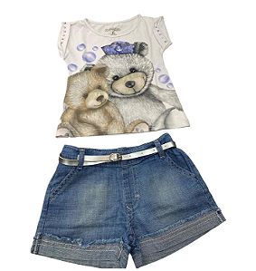 Conjunto Urso Carinhoso verão menina 63817