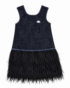 Vestido festa Lilica Ripilica Plumas 80100034