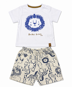 Conjunto Camiseta e Bermuda Leão Bebê Alakazoo 45685
