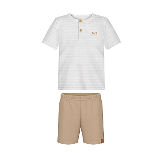 Conjunto Bebê Menino Com Bermuda E Camisa Gola Padre A5000