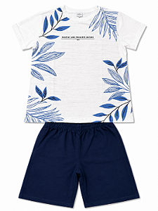 Conjunto Camiseta e Bermuda Infantil Menino - Alakazoo 19292