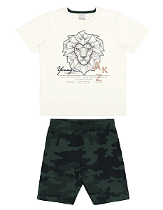 Conjunto Camiseta e Bermuda Infantil Menino - Alakazoo 45749