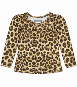 Blusinha Infantil Marisol Manga Longa Onça 10301981