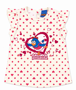 Blusa Infantil Manga Curta Galinha Pintadinha 42165 Malwee