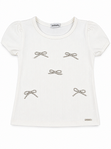 Blusa Infantil Infanti Manga Curta Laço 78509