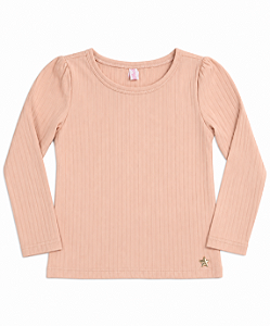 Blusinha Menina Cativa em Malha Canelado c60444 Manga Longa