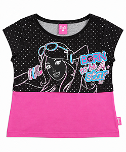 Blusinha Infantil Malwee Barbie Manga curta 2 Peça 34048