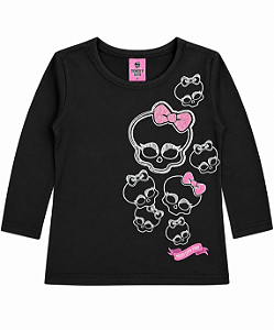 Blusinha Infantil Malwee Monster High Manga Longa 40315