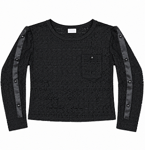 Blusinha FanyLand Manga Longa Renda 779311