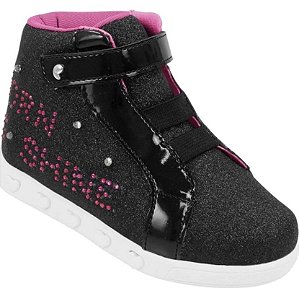 Tênis Infantil Cano Alto Pampili Sneaker Luz Preto 165132