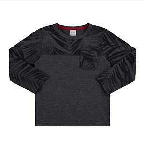 Camiseta Folhas em Malha View Flex Preto Reativo 62585