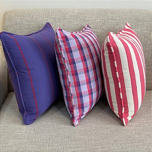 Kit 3 Capas Listra e Xadrez Lilás e Violeta