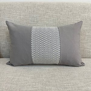 Capa Para Almofada Cinza Faixa  Mescla Cinza