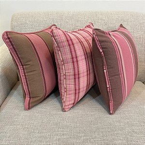 Kit 3 Capas Listra Cáqui e Rosa Blush