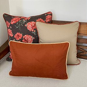 Kit Baguete Flores Marrom e Terracota