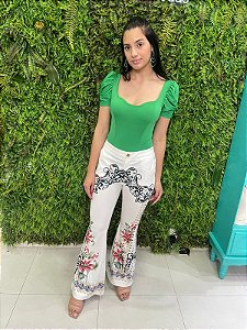 Calça Feminina Flare Florida Moda Blogueira