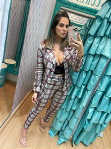 Conjunto xadrez confortável e estiloso com bolsos