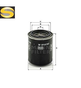 MANN W814/80  - Filtro de Óleo Lubrificante