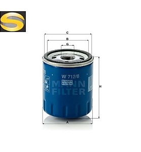 MANN W712/8 - Filtro de Óleo Lubrificante