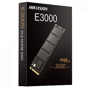 SSD HIKVISION E3000 256GB M.2 2280 NVME LEITURA 3230MB/S E GRAVAÇÃO 1240MB/S, HS-SSD-E3000/256G