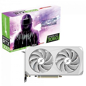PLACA DE VÍDEO NVIDIA RTX 3060 12GB  GDDR6 192 BITS SUPERFRAME EPIC WHITE 2X FANS