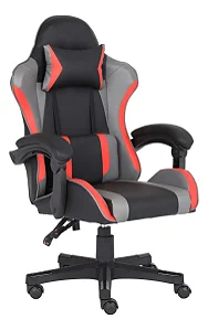 CADEIRA GAMER BEST GAMER G710V RECLINÁVEL EM COURO SINTÉTICO PRETO COM VERMELHO