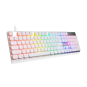 TECLADO GAMER MECÂNICO KNUP MADSET TE136 BRANCO SWITCH RED