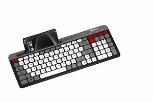 TECLADO SEM FIO CINZA HREBOS PREMIUM BLUETOOTH RECARREGÁVEL IF-259