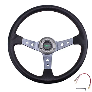VOLANTE ESPORTIVO TIYPEOR COM FURAÇÃO UNIVERSAL PARA SIMULADOR PRATA