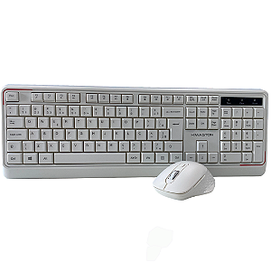 KIT TECLADO E MOUSE OFFICE SEM FIO H'MASTON KB824 BRANCO