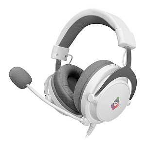 HEADSET GAMER MANCER AURA BRANCO COM LED RAINBOW