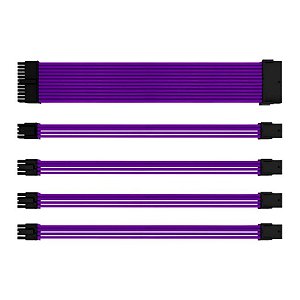 CABOS XTENSORES SLEEVED P/ FONTE ROXO 5 PEÇAS MANCER MR115