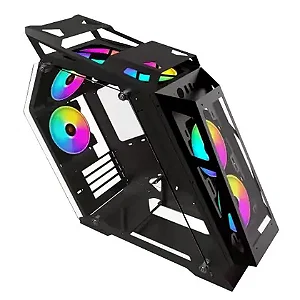 GABINETE GAMER BRAZIL PC PRIME OTM BLACK LATERAIS EM VIDRO TEMPRETADO