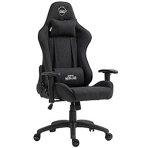 CADEIRA GAMER NINJA KARASU RECLINÁVEL EM TECIDO 2D PRETO