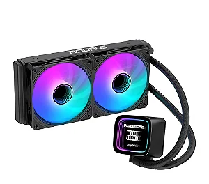 WATER COOLER 240MM ROUND5 BOREAH PRETO COM DISPLAY DE TEMPERATURA PARA INTEL E AMD