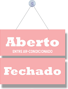Placa Aberto fechado Ar condicionado rosa bebe ventosa