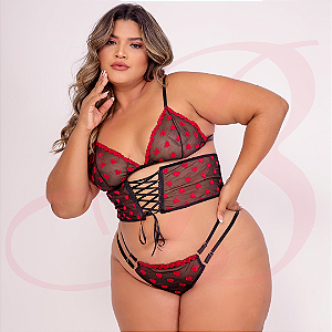 CONJUNTO SENSUAL AMOR ARDENTE PLUS SIZE - TALLYTA MODA APIMENTADA